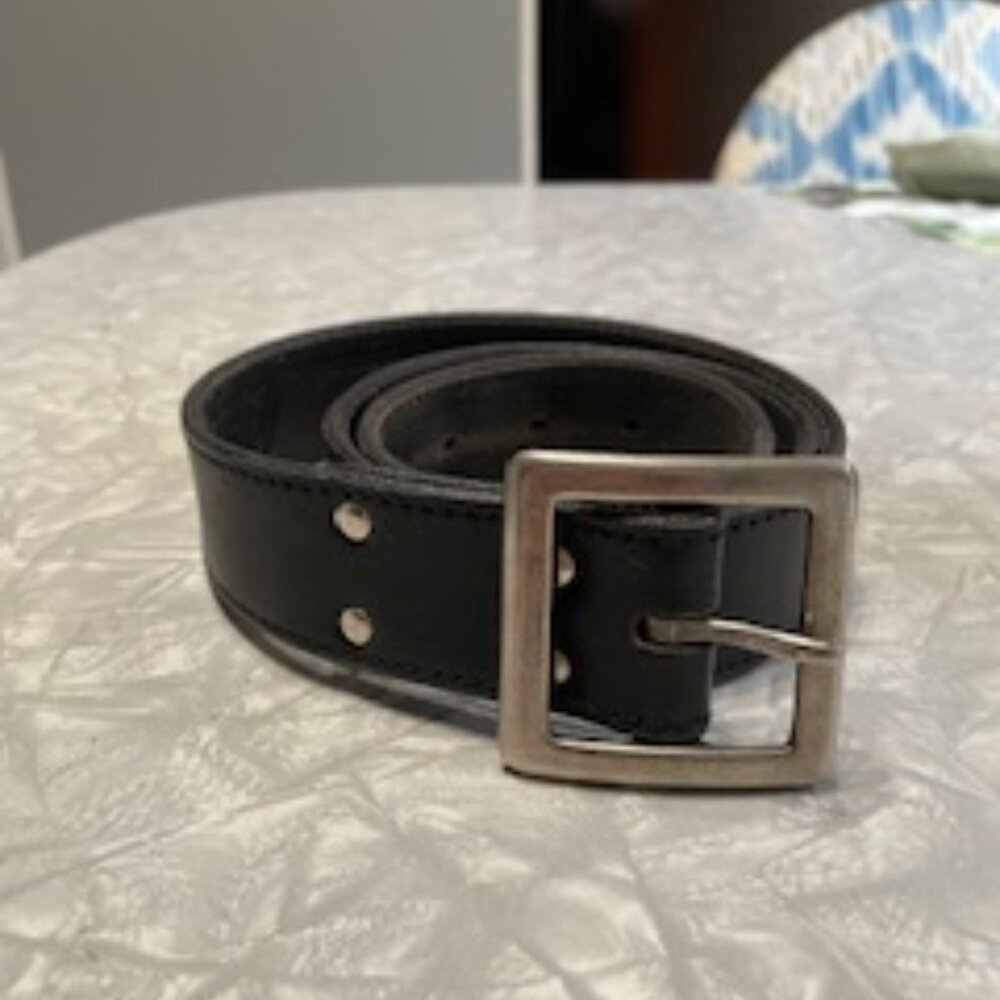 ROOTS Vintage Genuine Leather Belt - Black